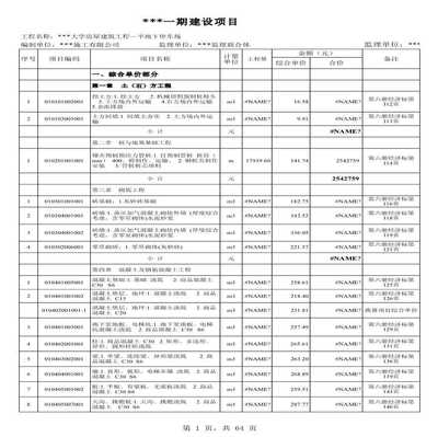 广州某大学半地下停车场建筑装饰装修工程结算清单(含工程量计算)